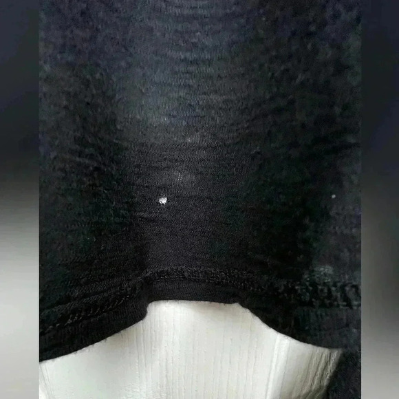 🌸 Apt 9 Short Sleeve Cropped Slub Open Drape Front Cardigan, Size M, Black - Picture 4 of 5